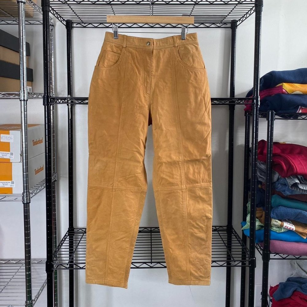 Vintage tan leather pants